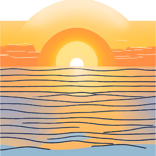 Golden Sunset Over Ocean Sunset over a calm ocean with golden reflections, symbolizing serenity and inner peace.
