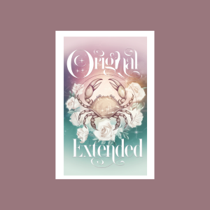 Cancer tarot reading product image featuring the Cancer zodiac symbol surrounded by soft pink roses and a dreamy blue background. The design conveys intuition, emotional depth, and spiritual insight.