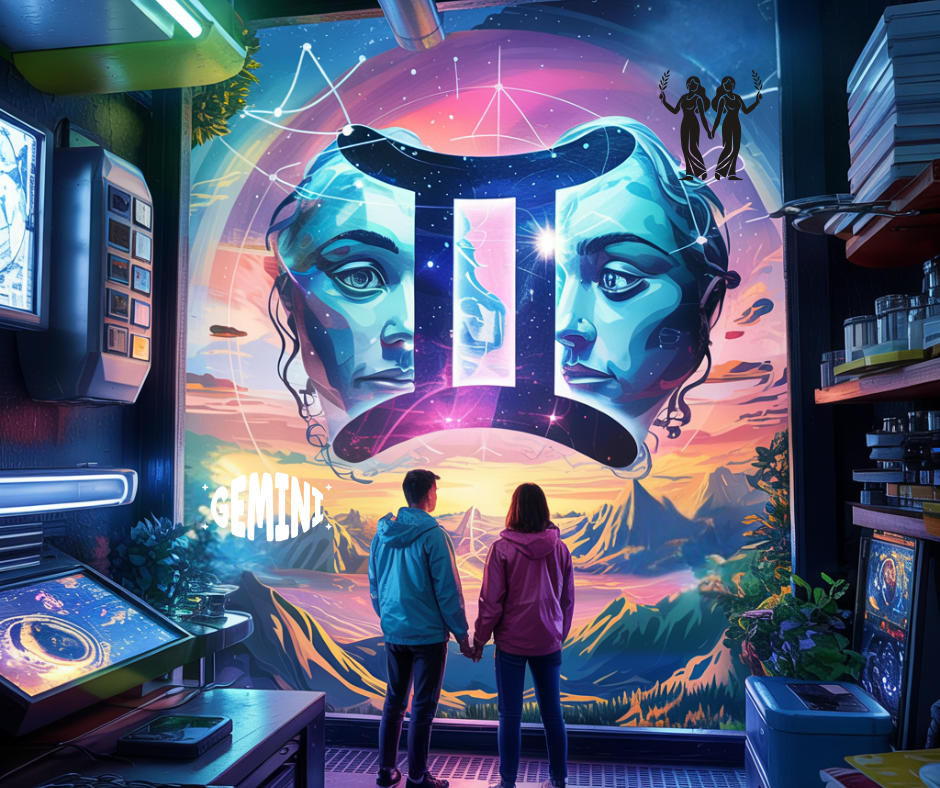 Happy Birthday Gemini New Moon 2026 astrology art – cosmic zodiac illustration for weekly horoscope June 14–20 2026