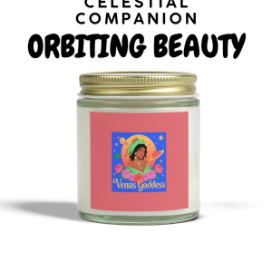 Orbiting Beauty candle in cosmic-themed jar.