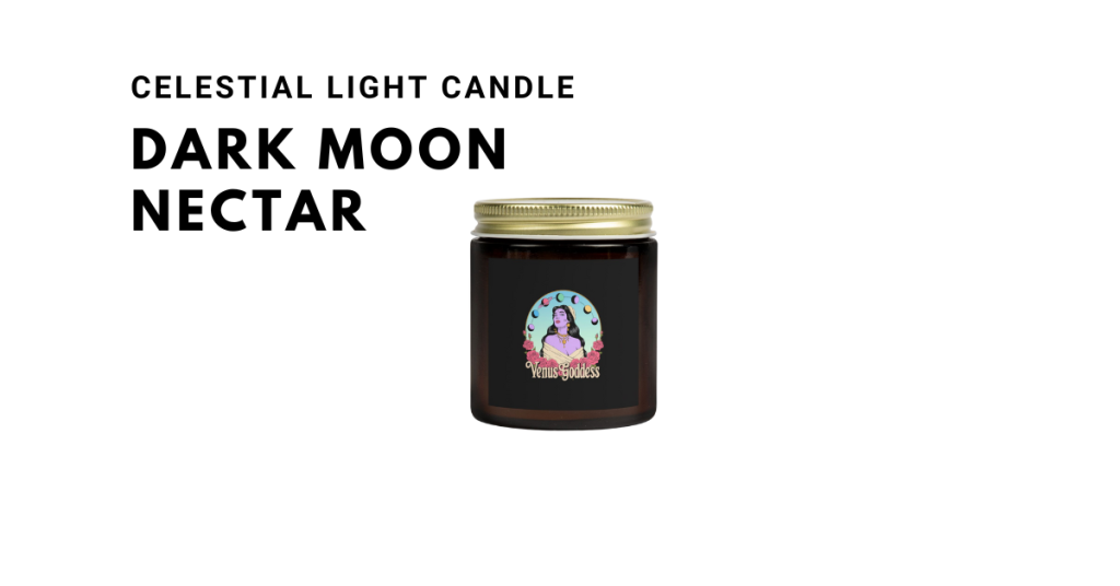 September 2025 Collective Horoscope & Tarot Reading 2 Dark Moon Nectar candle with mystical label, featured in the September 2025 horoscope & tarot reading forecast about lunar eclipse energy