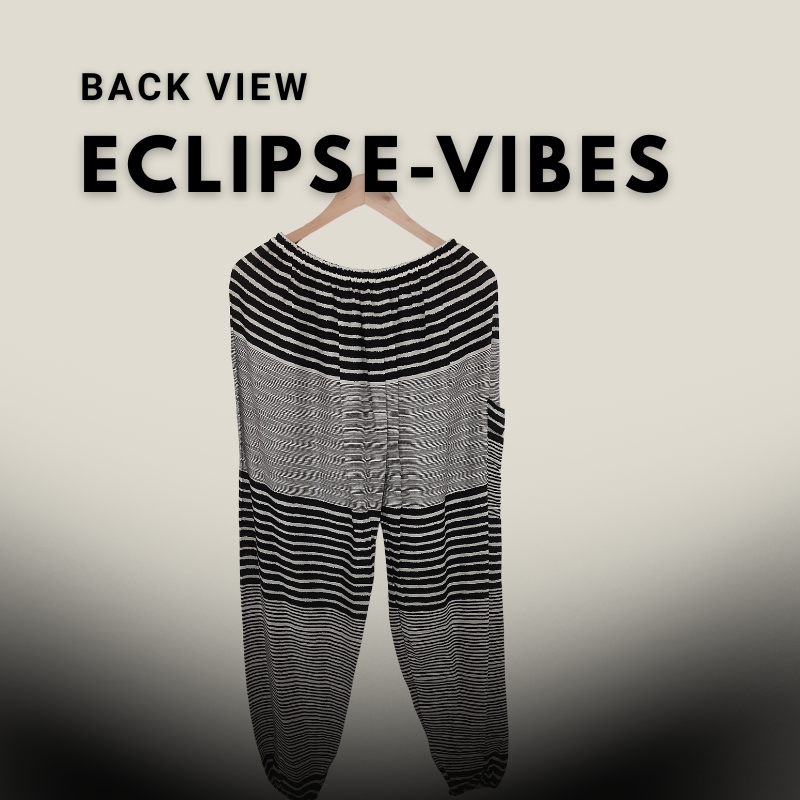 Awaken Your Cosmic Path: Explore the Weekly Horoscope Journey – Sept 28 – Oct 4, 2025 1 Eclipse Vibes tall-fit harem pants in black and grey — highlighted in Weekly Horoscope Sept 28 – Oct 4, 2025, symbolizing cosmic style and balance.