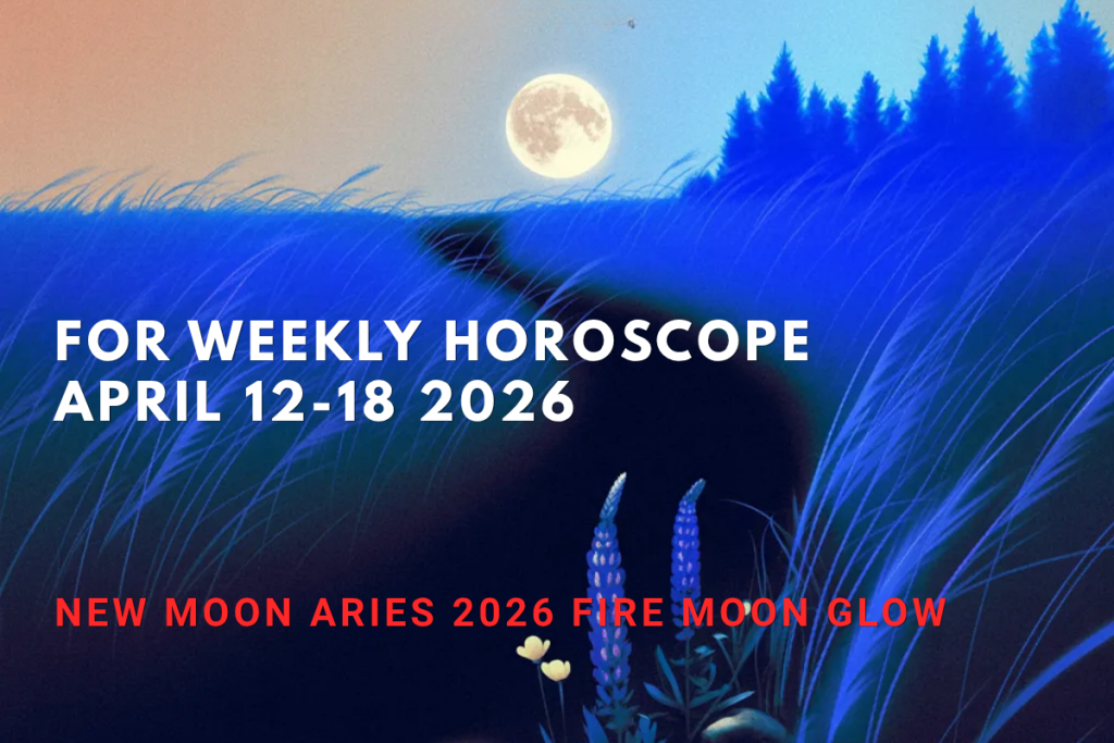 Weekly horoscope April 12-18 2026 featured image with New Moon Aries 2026 cosmic glow, Uranus Gemini 2026 buzz, Artemis II astrology triumph, and zodiac predictions for fiery astro week